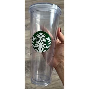 24oz Starbucks Clear Plastic Cold Cup Tumbler With Iconic Logo